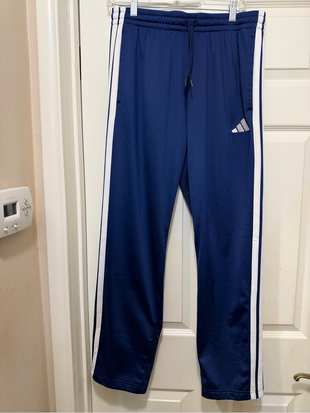 adidas Navy Blue  Joggers with White Side Stripes